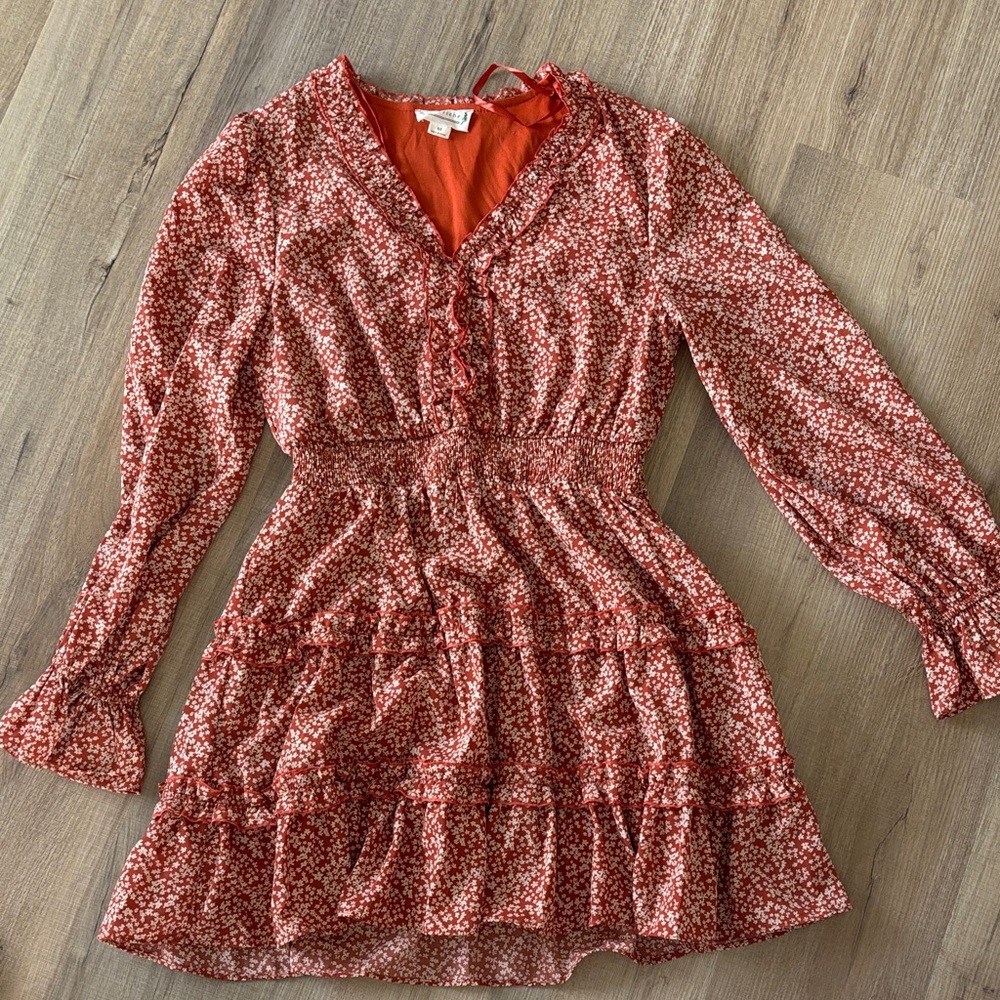 Love Riche Rust Floral Dress